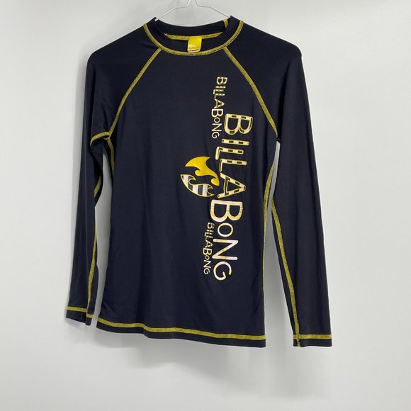 Billabong black yellow rash guard swim - Picture 3 of 12